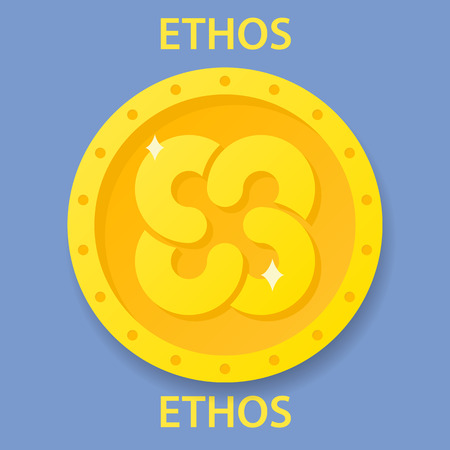 Ethos Coin cryptocurrency blockchain icon. Virtual electronic, internet money or cryptocoin symbol, logoのイラスト素材