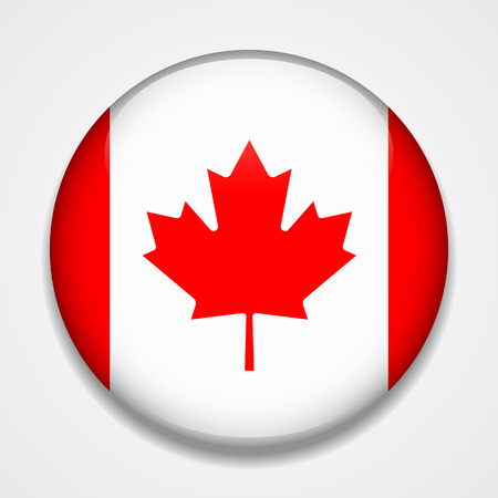 Flag of Canada. Round glossy badgeのイラスト素材
