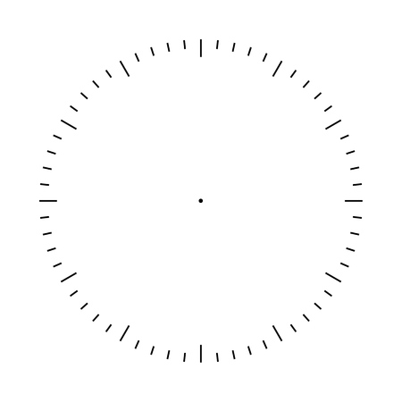 Clock face blank template. Hours and seconds division marksのイラスト素材