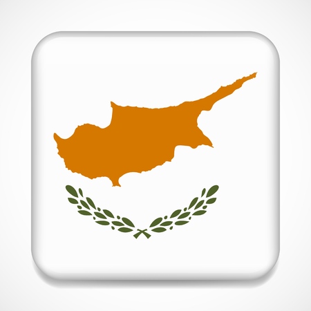 Flag of Cyprus. Square glossy badgeのイラスト素材