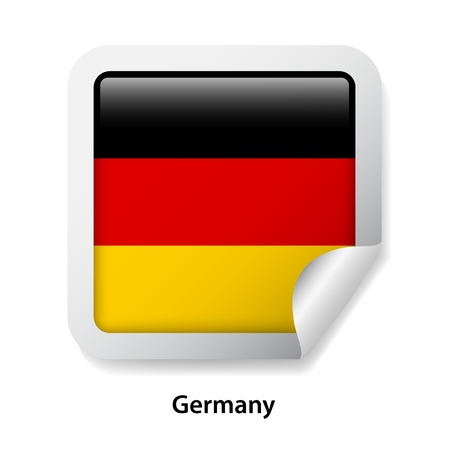 Flag of Germany. Round glossy stickerのイラスト素材