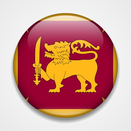 Flag of Sri Lanka. Round glossy badgeのイラスト素材