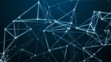 Abstract Plexus technology background from lines and dots. Space geometrical backdropの写真素材