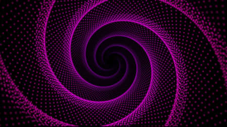 Abstract neon dots tunnel. Glowing wormhole backgroundの写真素材