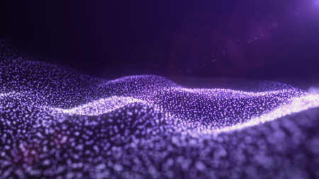 Abstract flowing smooth fractal waves background with light flares.の写真素材