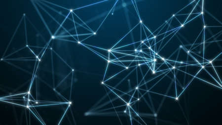 Abstract Plexus technology background from lines and dots. Space geometrical backdropの写真素材