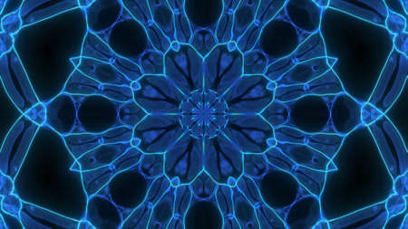 Abstract cosmic chaos background. Symmetric kaleidoscope backdrop from Liquid hypnotic rays.の写真素材