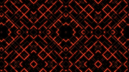 Abstract neon glowing lines, stripes and dots on grid. Futuristic tech backgroundの写真素材