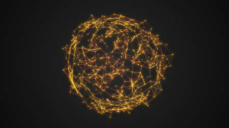 Abstract sphere technology background from lines and dots.の写真素材