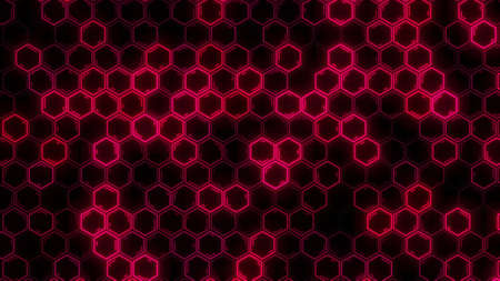 Abstract futuristic hexagon glowing neon surface, structure. HUD.の写真素材