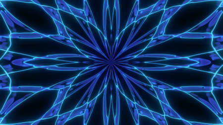 Abstract cosmic chaos background. Symmetric kaleidoscope backdrop from Liquid hypnotic rays.の写真素材