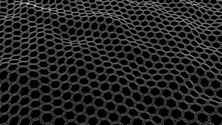 Abstract flowing smooth fractal waves background from polygons, hexagons.の写真素材