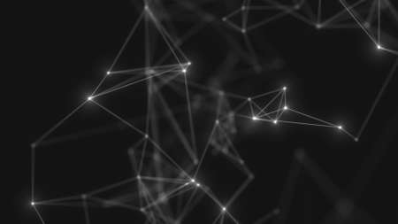 Abstract technology background from lines and dots. Plexus space geometrical backdropの写真素材