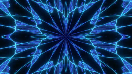 Abstract cosmic chaos background. Symmetric kaleidoscope backdrop from Liquid hypnotic rays.の写真素材