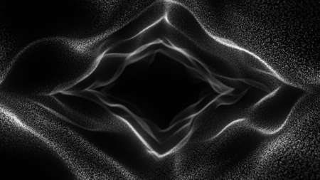 Abstract particles tunnel. Glowing wormhole backgroundの写真素材