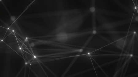 Abstract technology background from lines and dots. Plexus space geometrical backdropの写真素材