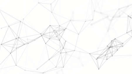 Abstract technology background from lines and dots. Plexus space geometrical backdropの写真素材