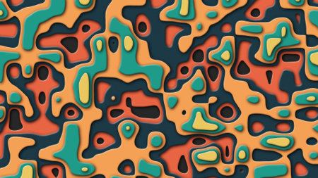 Layered topographic map. Fractal form background.の写真素材