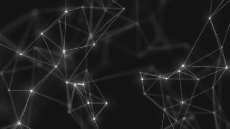 Abstract technology background from lines and dots. Plexus space geometrical backdropの写真素材