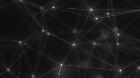 Abstract technology background from lines and dots. Plexus space geometrical backdropの写真素材