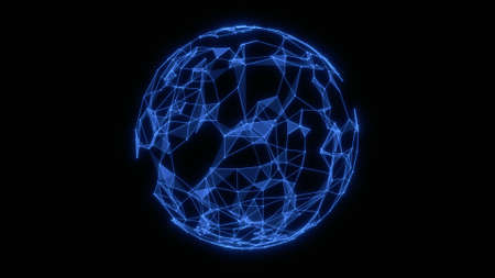 Abstract technology sphere background from lines and dots. Geometrical backdropの写真素材