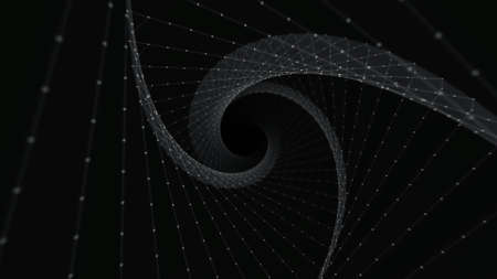 Travel through abstract Plexus tunnel. Dots and lines connectionの写真素材