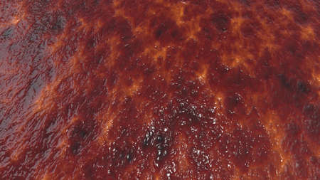 Abstract organic wet slime, biological matter background. Seething flesh slush like backdropの写真素材