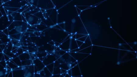 Abstract technology background from lines and dots. Plexus space geometrical backdrop