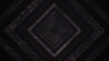 Travel through abstract technology digital LED tunnel from dots. Glowing backgroundの写真素材