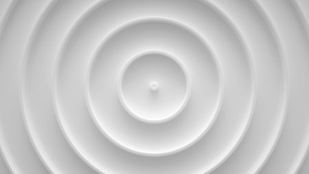 Wave from concentric circles, rings on the surface. Bright, milky radio wave abstract background.の写真素材
