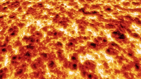 Abstract magma, lava flowing smooth waves background. fire likeの写真素材