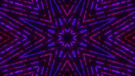 Abstract kaleidoscope background from colorful glowing dots. Dotted ornament.の写真素材