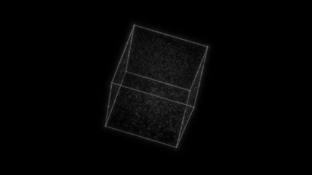 Glowing cube HUD element. Container with particles. Plexus style.の写真素材