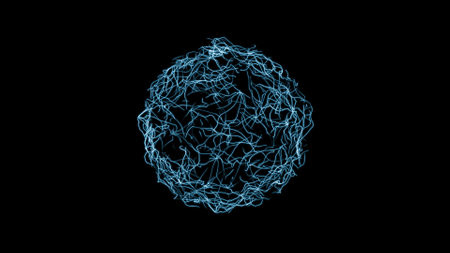 Abstract sphere from neuron swirlsの写真素材