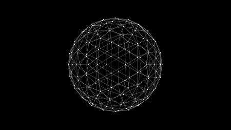 Sphere HUD element. Plexus style connecting lines and dots.の写真素材
