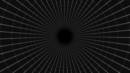 Travel through abstract Plexus tunnel. Dots and lines connections.の写真素材