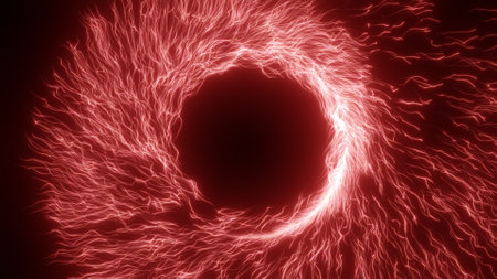 Bright glowing sparks particles spinning in a circle. Fireworks with the trails backgroundの写真素材