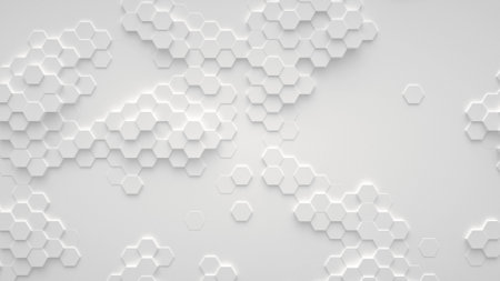 Abstract background from white hexagonsの写真素材