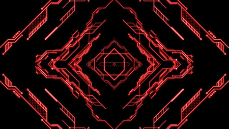 Travel through abstract technology digital tunnel.の写真素材