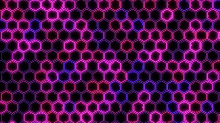 Abstract futuristic hexagon glowing neon surface, structure. HUD.の写真素材