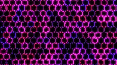 Abstract futuristic hexagon glowing neon surface, structure. HUD.の写真素材