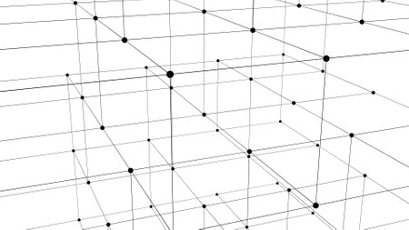 Abstract technology background from lines and dots. Plexus space geometrical backdropの写真素材
