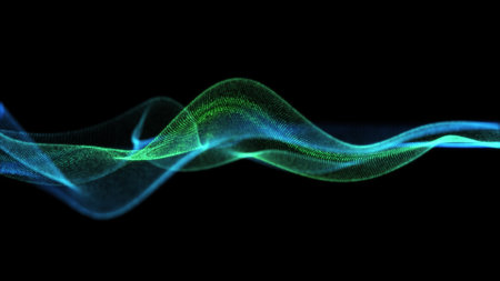 Abstract flowing smooth fractal waves background. digital network. big dataの写真素材