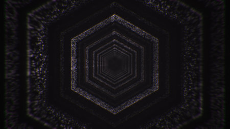 Travel through abstract technology digital LED tunnel from dots. Glowing backgroundの写真素材