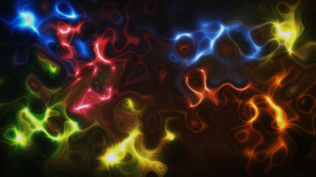 Fractal colorful swirl plasma backgroundの写真素材