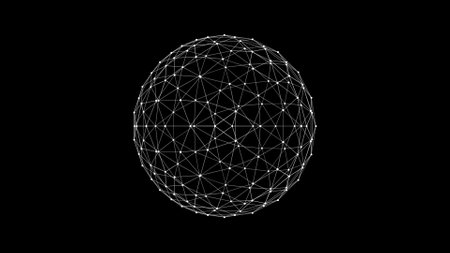 Sphere HUD element. Plexus style connecting lines and dots.の写真素材