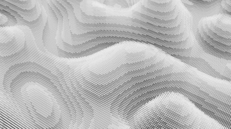 Topographic map, terrain like abstract backdrop. Fractal background from layered circles.の写真素材