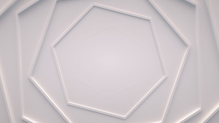 Wave from concentric hexagons on the surface. Bright, milky radio wave abstract background.の写真素材