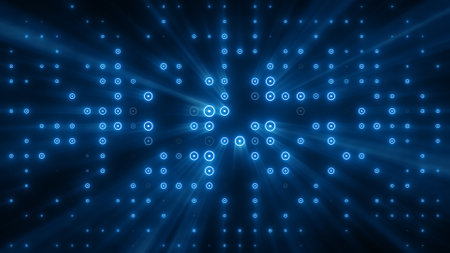 Flashing particle pattern with beams, rays.の写真素材