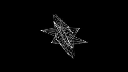 Flowing polygonal star shape HUD element. Plexus style connecting lines and dots.の写真素材